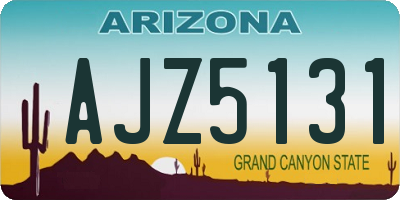 AZ license plate AJZ5131