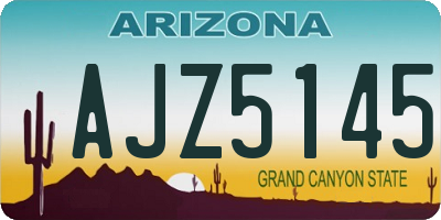 AZ license plate AJZ5145