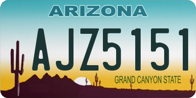 AZ license plate AJZ5151
