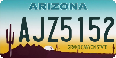 AZ license plate AJZ5152