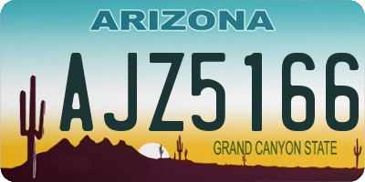 AZ license plate AJZ5166