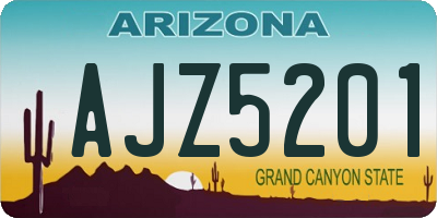 AZ license plate AJZ5201