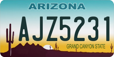 AZ license plate AJZ5231