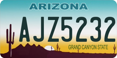 AZ license plate AJZ5232