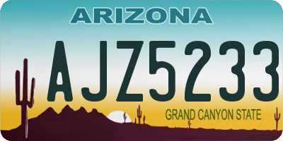 AZ license plate AJZ5233