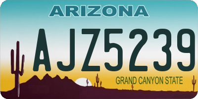 AZ license plate AJZ5239