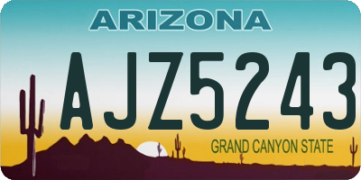 AZ license plate AJZ5243