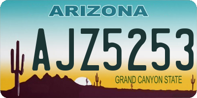 AZ license plate AJZ5253