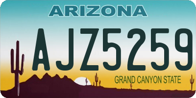AZ license plate AJZ5259