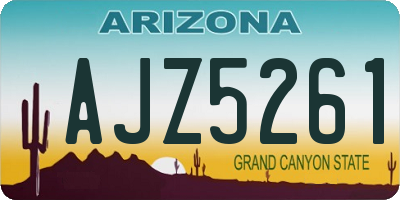 AZ license plate AJZ5261