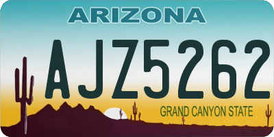 AZ license plate AJZ5262