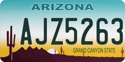 AZ license plate AJZ5263