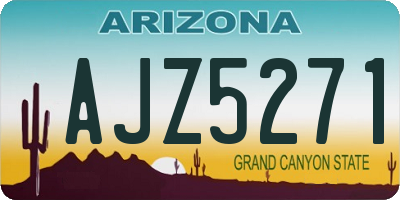AZ license plate AJZ5271