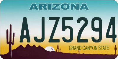 AZ license plate AJZ5294