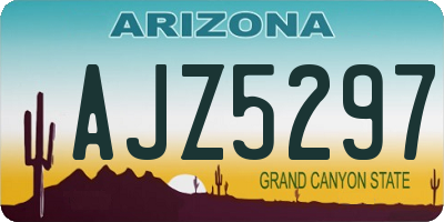 AZ license plate AJZ5297