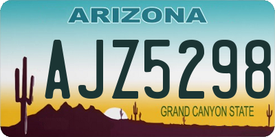 AZ license plate AJZ5298