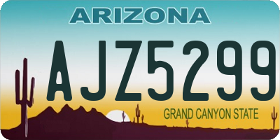 AZ license plate AJZ5299