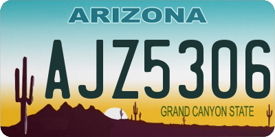 AZ license plate AJZ5306