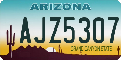 AZ license plate AJZ5307