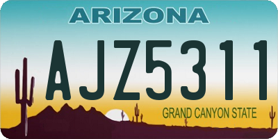 AZ license plate AJZ5311