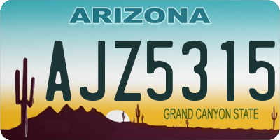 AZ license plate AJZ5315
