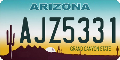 AZ license plate AJZ5331