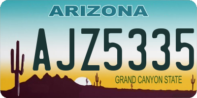 AZ license plate AJZ5335