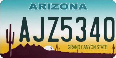 AZ license plate AJZ5340