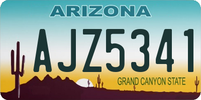 AZ license plate AJZ5341