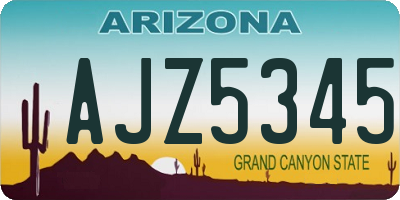 AZ license plate AJZ5345