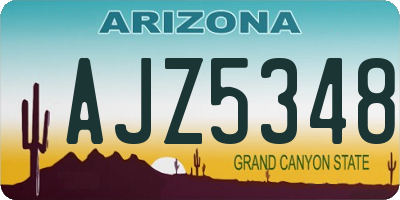 AZ license plate AJZ5348