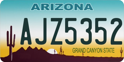 AZ license plate AJZ5352
