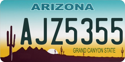 AZ license plate AJZ5355