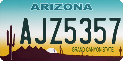 AZ license plate AJZ5357