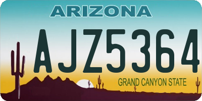 AZ license plate AJZ5364