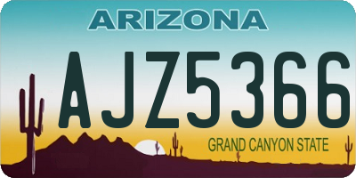 AZ license plate AJZ5366