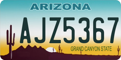 AZ license plate AJZ5367
