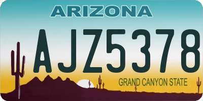 AZ license plate AJZ5378