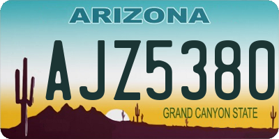 AZ license plate AJZ5380