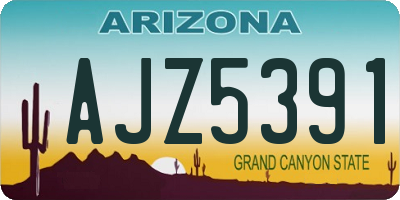 AZ license plate AJZ5391