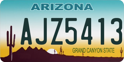 AZ license plate AJZ5413