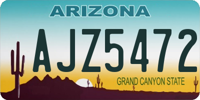AZ license plate AJZ5472