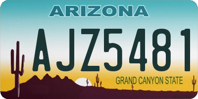 AZ license plate AJZ5481