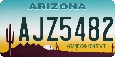 AZ license plate AJZ5482