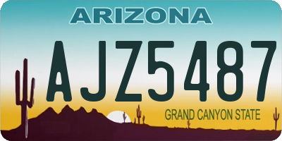 AZ license plate AJZ5487