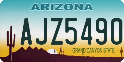 AZ license plate AJZ5490