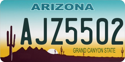 AZ license plate AJZ5502