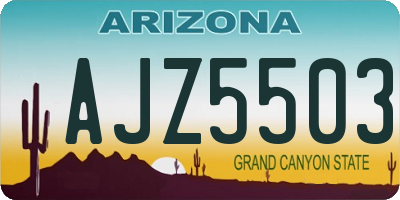 AZ license plate AJZ5503