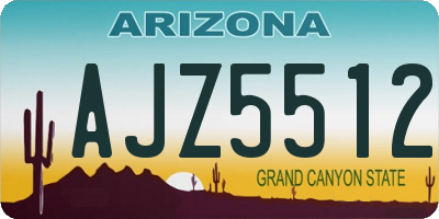 AZ license plate AJZ5512
