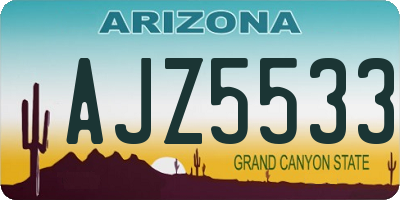 AZ license plate AJZ5533